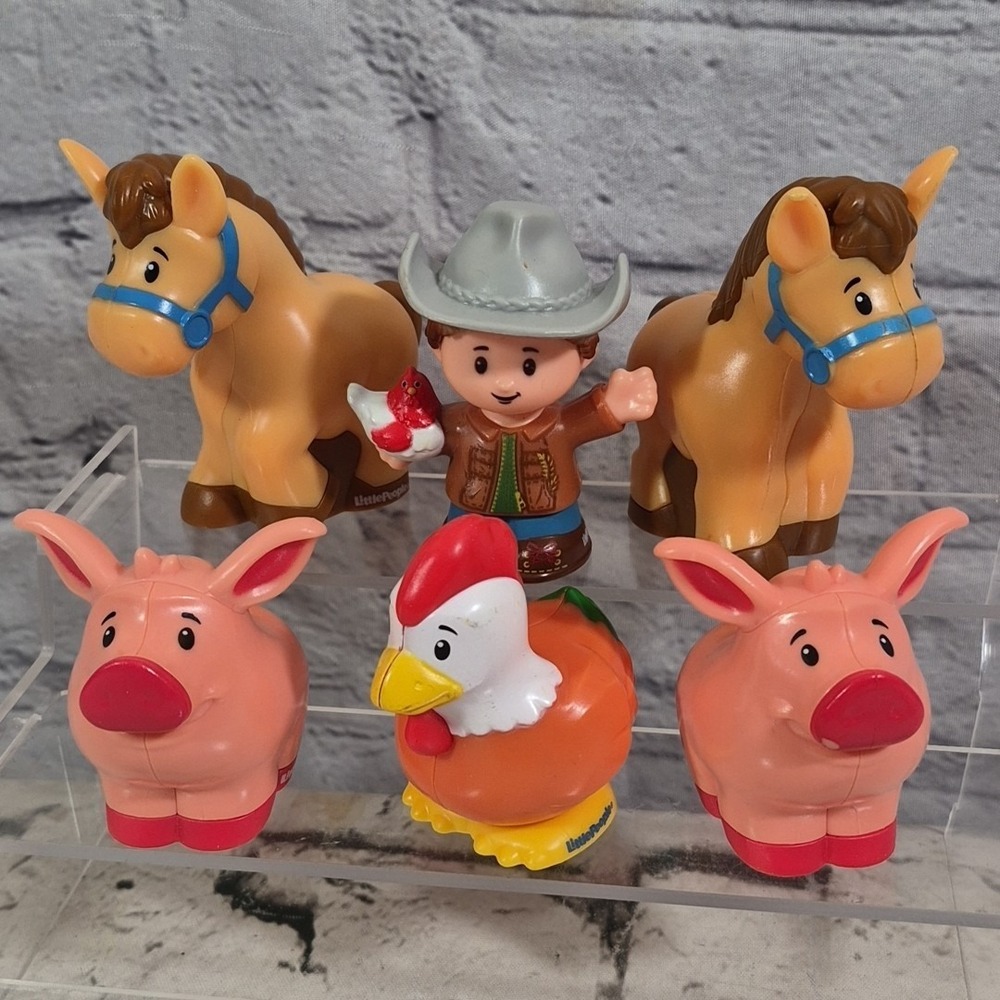 Fisher-Price Little People Farmer Lot Barnyard Animals Horses Pigs Chicken